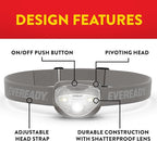 EVEREADY LED Headlamps Pro200 [5-Pack], IPX4 Water Resistant, Bright and Durable Head Lights for Camping, Hiking, Emergency Power Outage (Batteries Included)