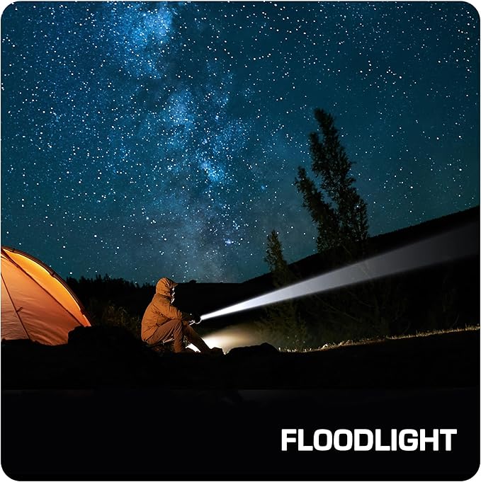 EverBrite Ultra Bright Tactical Flashlight, 900 Lumen Zoomable Adjustable Focus, 3 Light Modes, Heavy-Duty Aluminum Torch for Hurricane Supplies Camping, Includes 3C Alkaline Batteries-Gray