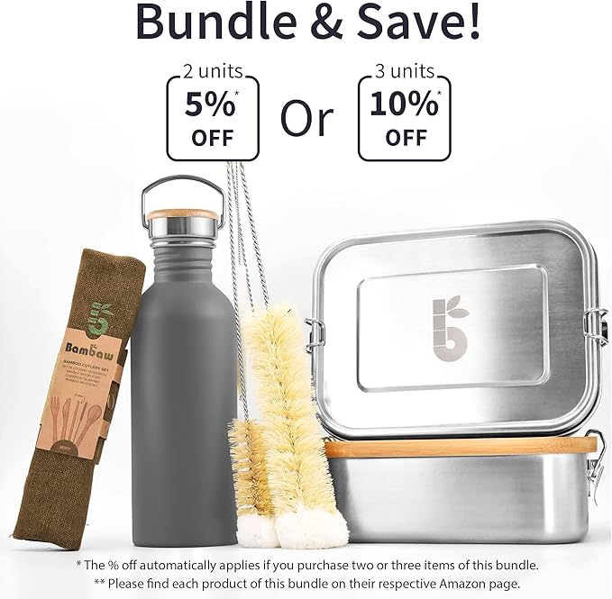 Bambaw 16 oz Water Bottle no Straw, Gray Single Wall Stainless Steel Water Bottle, Non-insulated Reusable Water Bottle BPA Free 16 oz, Small Water Bottle with Handle – Stormy Gray