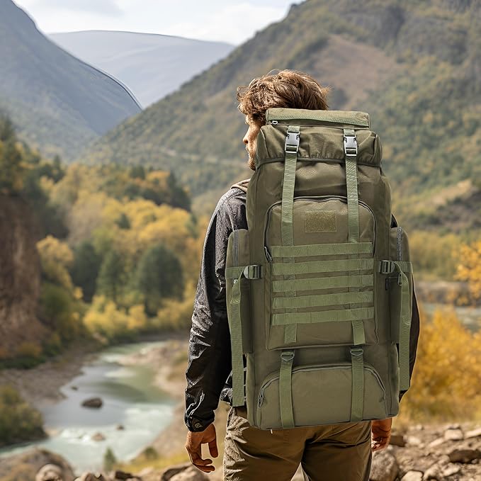 Hiking Backpack for Men 70L/100L Camping Backpack Military Rucksack Molle 3 Days Assault Pack for Climbing
