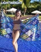 ECCOSOPHY Microfiber Beach Towel - Sand Free Towels are Quick Dry, Light Weight, Super Absorbent - Perfect Pool, Travel, Cruise, Camping Essentials - Oversized Extra Large for Adults 71x35 in