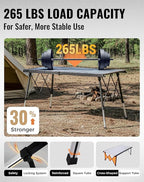 KingCamp Folding Camping Table Foldable, 55.1" x27.6" Aluminum Roll Up Table with Adjustable Height 6-7 Person Large Camp Tables Outdoor with Carrying Bag for BBQ, Patio, Picnic Loads 265 Lbs