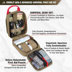 Everlit Survival Upgraded Survival First Aid Kit Emergency Gear Trauma Kit with 1000D Nylon Laser Cut Tactical EMT Pouch for Outdoor, Camping, Hunting, Hiking, Earthquake, Home, Office