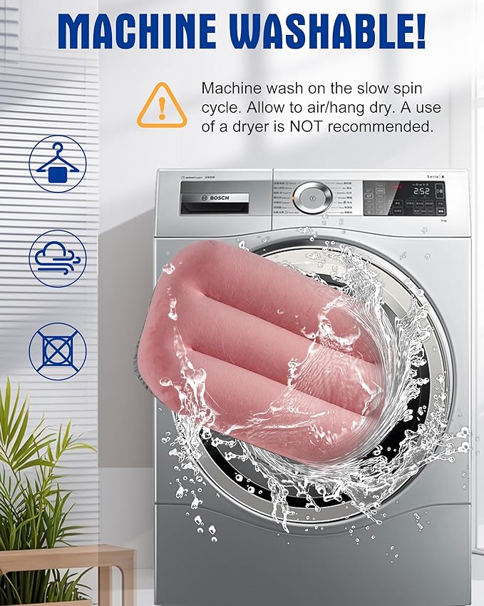 Ultralight Inflatable Camping Pillow for Sleeping – Soft Velvet Cover, Compact & Portable, Ergonomic Neck Support, Machine Washable Air Pillow, Perfect for Travel, Hiking, Backpacking – Pink