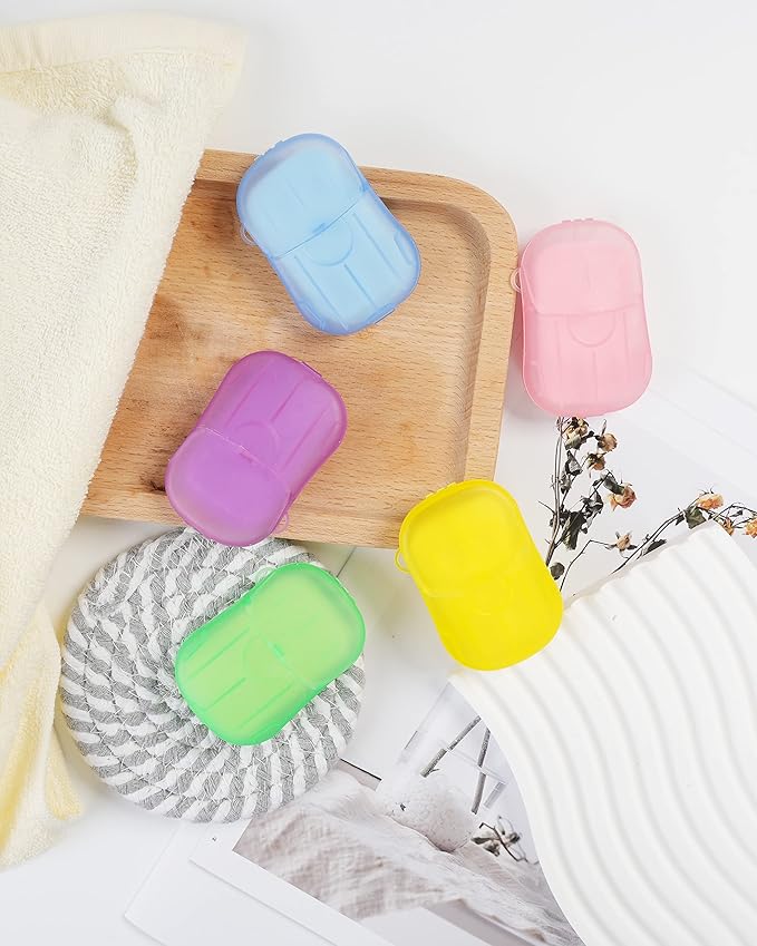 DF DUALFERV Paper Hand Soap Sheets for Traveling, 20 Pack (400 Sheets) Mini Portable Hand Soap Sheets, Scented Disposable Soap Sheet, Colorful Camping Soap Sheets, Travel Soap Sheets for Hand Washing