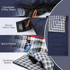 REDCAMP Cotton Flannel Sleeping Bag for Camping Backpacking, Adults Cold Weather Envelope Sleeping Bags with 2/3/4/6lbs Filling