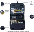 Lcsmaokin Large Capacity Toiletry Bag Travel Bag with Hanging Hook for Men and Women Waterproof Travel Cosmetic Bag Bathroom Storage Bag for Brushes Set,Full-Sized Shampoo,Toiletries,Accessories-Black