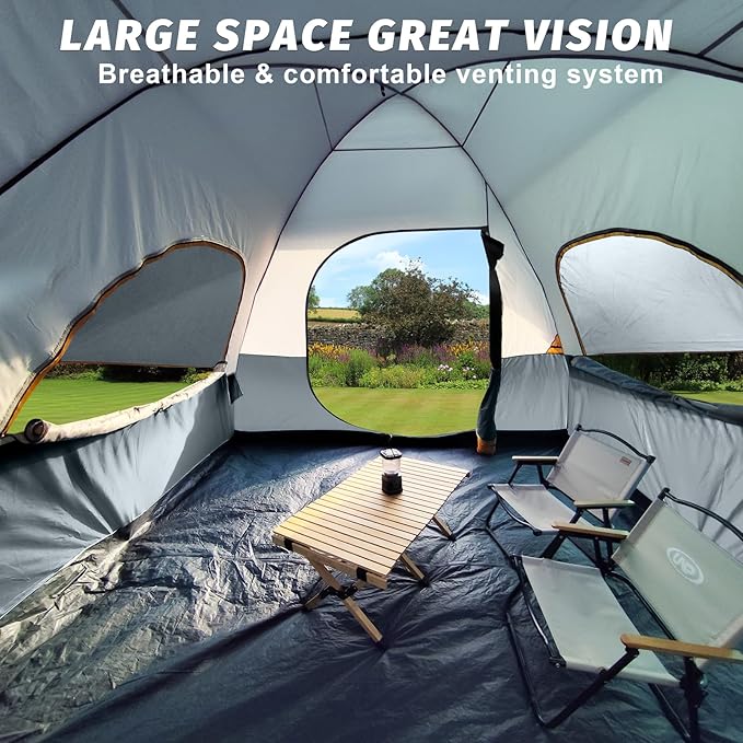 UNP SUV Dome Tent for Camping, Outdoor 6 Person Car Camping Tent, Easy Set Up SUV Tailgate Tent with Rainfly 10' x 10' Vehicle Camping Tent