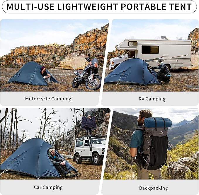Naturehike Cloud-Up 2 Person Tent Lightweight Backpacking Tent with Footprint - Free Standing Ultralight Camping Hiking Backpack Tents Two Person Tent