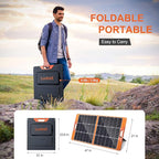 Solar Panels 100Watt Portable 24% High-Efficiency 18V Foldable Solar Charger with USB Outputs for Power Stations, Phones, IP65 Waterproof Perfect for Camping, RVing, Home Backup and Off-Grid Blackouts