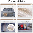 BOYATU Travel Makeup Bag Organizer Cosmetic Bag: 3 Pcs Set Make up Bags for Women with Handle - Waterproof Vegan Leather Toiletry Bags Travel Essentials Pouch with Compartments (F-04-Brown)
