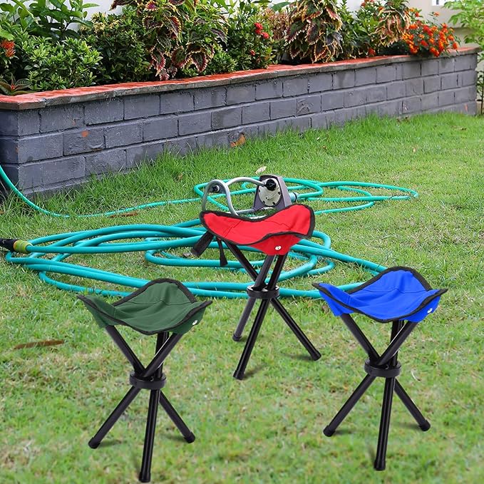 3 Pack Folding Camping Stool Portable Small Collapsible Chair Tripod Stool Hiking Chair for Fishing, Beach, Picnic, Outdoor, Gardening and Travel