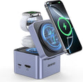 BENFEI 3-in-1 Foldable MagSafe Charger Stand with USB C Hub, Wireless Charging Station for iPhone 16/15/14/13/12, Apple Watch & AirPods, Supporting HDMI (4K@60Hz), 100W PD, 2X USB 3.0 (5Gbps)