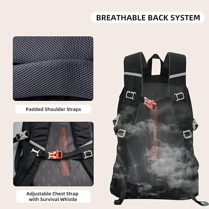 27L Lightweight Everyday Outdoor Backpack for Men and Women, Dual-Use Daypack Fits 16 Inch Laptop, Ideal for Commuting, Travel, Hiking, Business, School and Gym