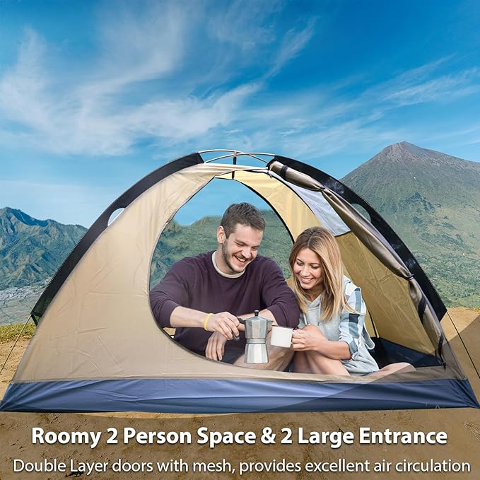 GEERTOP Ultralight 2 Person Backpacking Tent 4 Season Waterproof Camping Tent Double Layer Cold Weather Easy Set Up Tents for Family Camp, Hiking, Hunting Outdoor Mountaineering Travel