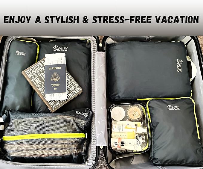 6 Set/3 Set Ultralight Compression Packing Cubes, Suitcase and Backpack Travel Organizer Bags