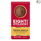 Eight O'Clock Coffee French Vanilla Ground Coffee, Medium Roast, 11 Ounce (Pack of 6) - Smooth & Aromatic