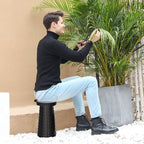 ALEVMOOM Collapsible Stool with Cushion, Portable Telescoping More Sturdy Load Capacity 200kg, Retractable Adjustable Camping Folding Stool for Outdoor Hiking BBQ Climb