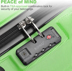 Kono 20'' Carry on Luggage Lightweight with Spinner Wheel TSA Lock Hardside Luggage Durable Small Carry on Suitcase Apple Green