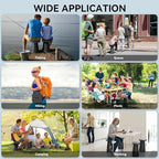 2025 Upgraded Portable Folding Stool, Collapsible Stool, Telescoping Camping Stool with Max Load Capacity 485lbs, Square Retractable Seat for Camping Gardening Fishing Hiking BBQ[Black]