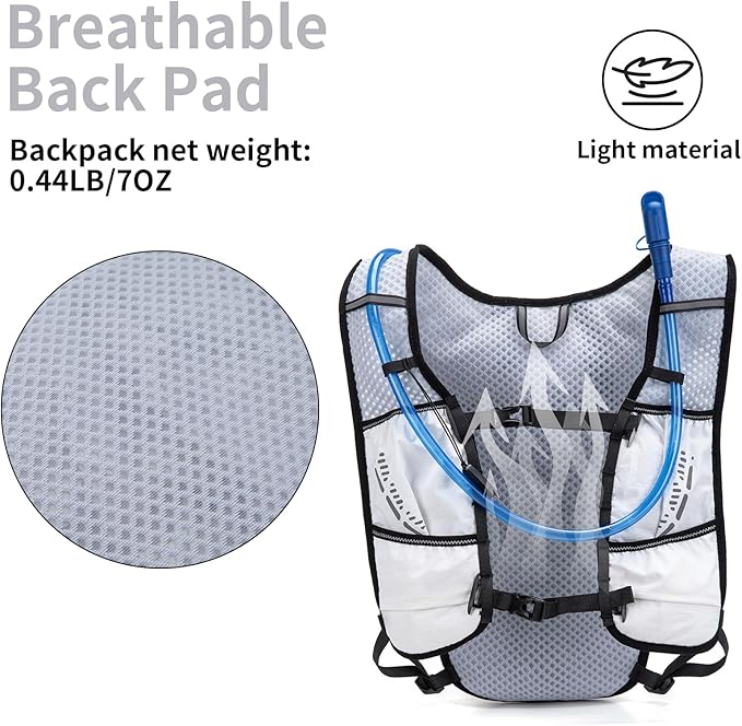 Carey STEN Hydrated Backpack, Running Vest, paired with a 1.5L Water Bag Hiking Backpack, Suitable for Running, Hiking, Marathon, and Both Men and Women