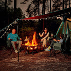 TIMBER RIDGE Heavy Duty Aluminium Heated Camping Chair with Compact Size, Portable Directors Chair Supports 400lbs with Side Table and Pocket for Camping, Lawn, Sports 2 Set(Power Bank not Included)