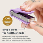 EDJY Fingernail Cutter - Precision Stainless Steel Nail Cutter for Fingernails | Sharp Blade, Ergonomic Design, Durable & Rust-Resistant | Ideal for Men and Women | Lilac