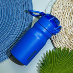 BJPKPK Insulated Water Bottle 14oz Stainless Steel Water Bottles With Straw And Carry Handle Double Wall Metal Thermo,Dark Grey