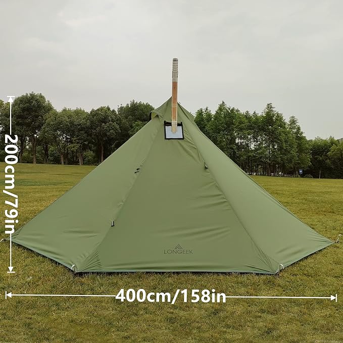 Longeek 2-4 Person Camping Tent 4 Seasons Backpacking Ultralight Easy Up Hot Teepee