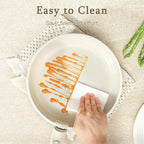 GiPP Ceramic Pots and Pans Set Non Stick, Nonstick Detachable Handle Cookware Sets, Healthy Non Toxic PFAS PFOA & PTFE Free, Dishwasher ＆Oven Safe, Induction Kitchen Pot and Pan, 8 Piece Cream