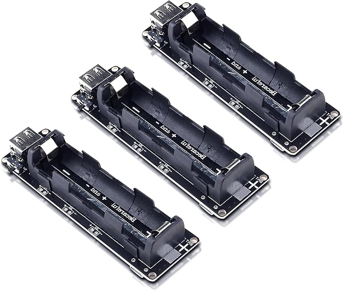 diymore 1865O Battery Holder Li-ion Battery V3 Shield 1 Holder 3V/1A 5V/2A USB Power Bank Battery Charging Module Power Bank Battery Charging Module for Raspberry Pi and Arduino (3pcs)