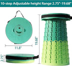 ALEVMOOM Upgraded XXL 50 Portable Collapsible Stool with Cushion,Telescoping Folding Stool for Adults,Yet More Sturdy Camping Stool with Load Capacity 1000lbs,for Outdoor Garden Hiking BBQ