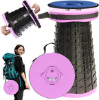 Upgraded XXL Collapsible Stool with Cushion,19.7"H-11.8"D Telescoping Folding Stool for Adults,More Sturdy Portable Camping Stools with Load Capacity 1000lbs for Outdoor,Garden,Fishing,Hiking