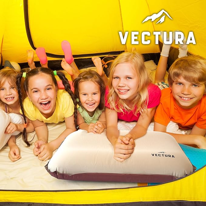 Self-Inflating Camping Pillow – Lightweight & Compact Backpacking Pillow for Hiking, Travel & Outdoor Use – Comfortable Inflatable Pillow for Sleeping – Size 46 x 30 cm