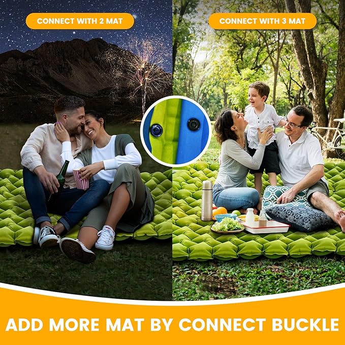 Camping Sleeping Pad, Ultralight Camping Mat with Pillow Built-in Foot Pump, Inflatable Sleeping Pads Compact for Travel, Camping Backpacking Hiking Tent Car Camp Gear