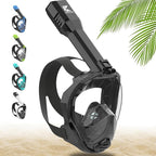 Khroom Full Face Snorkel Mask for Adults | New Valve Tech for Easy Breathing | 3X Larger Air Intake | Leak-Proof & Anti-Fog | Premium Snorkel Gear | Scuba Mask with Action Cam Mount