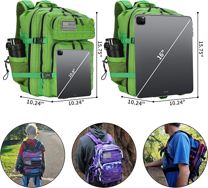 Military Tactical Backpack 45L/25L 3 Day Assault Pack Molle Daypack Hiking Backpack for Men and Women