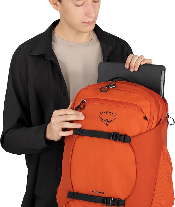 Osprey Proxima 30L Campus Laptop Backpack - Organized Everyday Pack with Tech Storage, Bottle Pockets, and Comfortable Carry - Perfect for College, Commute, and Travel, Kazuma Print/Toffee Orange