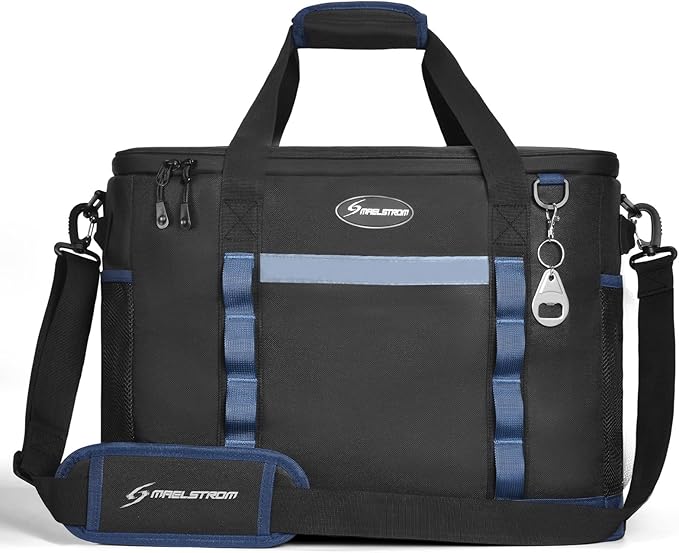Maelstrom Collapsible Soft Cooler Bag, 24/30/60/75 Cans Beach Cooler, Ice Chest, Leakproof & Portable for Beach, Camping, Road Trips & Grocery Shopping