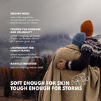 Woolly Mammoth Woolen Company Nester Wool Blanket - Twin, 85 x 47 in, Grey - Rugged Warmth for Camping - Versatile Comfort Wool Throw - Machine Washable for Picnic Blanket