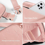 ODODOS Unisex Mini Belt Bag with Adjustable Strap Small Fanny Pack for Workout Running Traveling Hiking, Light Pink