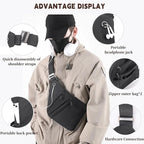 Crossbody Travel Bags for Women, New Theft Proof Safe Slim Sling Travel Purses, Personal Flex Shoulder Bag for Men Women