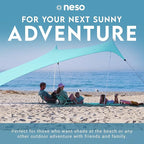 Neso Gigante - Portable Beach Tent - Ideal to Enjoy with Family and Friends - UPF 50+, Water-Resistant, and Lightweight - Seafoam, 11' x 11'
