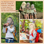 Hestya 2 Pack Mosquito Head Mesh Net Midge Insects Bugs Head Face Net Protecting for Outdoor Hiking Camping Climbing Walking(Beige, Light Gray)