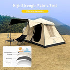 TENPLAY 2-4Person Instant Cabin Tent,Portable Pop Up Tent,One-Touch,Setup with 60s,Spacious Interior,BlackCoating,Waterproof5000mm,Includes Rainfly,Canopy, Blackout Tents for Camping,Hiking,Family