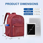 USPECLARE Heavy Duty Semi-Transparent Mesh Backpack，See Through College Student Backpack