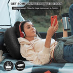 Inflatable Camping Pillow, Travel Blow Up Air Pillow, Neck Lumbar Support Ultralight Compact Pillow for Outdoor Hiking Backpacking Car Beach Airplane Sleeping Essentials, Black