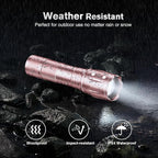 RECHOO LED Flashlight 2 Pack Pink, Tactical Flashlights High Lumens with 3 Modes, Pocket Small Flash Light, Waterproof Zoomable Flashlights for Home Emergency, Camping Essentials (Battery Included)