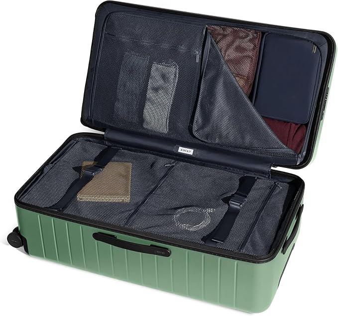 Away Large Trunk Luggage, 31 Inch Hardside Suitcase with Spinner Wheels, Lightweight & Durable, TSA Lock, Ideal for Long Trips, Sea Green