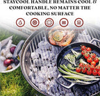 Alva Nori 11" Pre-Seasoned Cast Iron Grill Pan – PFAS, PFOA & PTFE-Free Nonstick – Lightweight, Easy to Clean – All Stovetops & Oven Safe – Premium Black Griddle